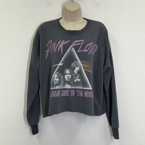Pink Floyd - The Dark Side Of The Moon Pink Floyd Graphic Crop Sweatshirt Large - Picture 3 of 10